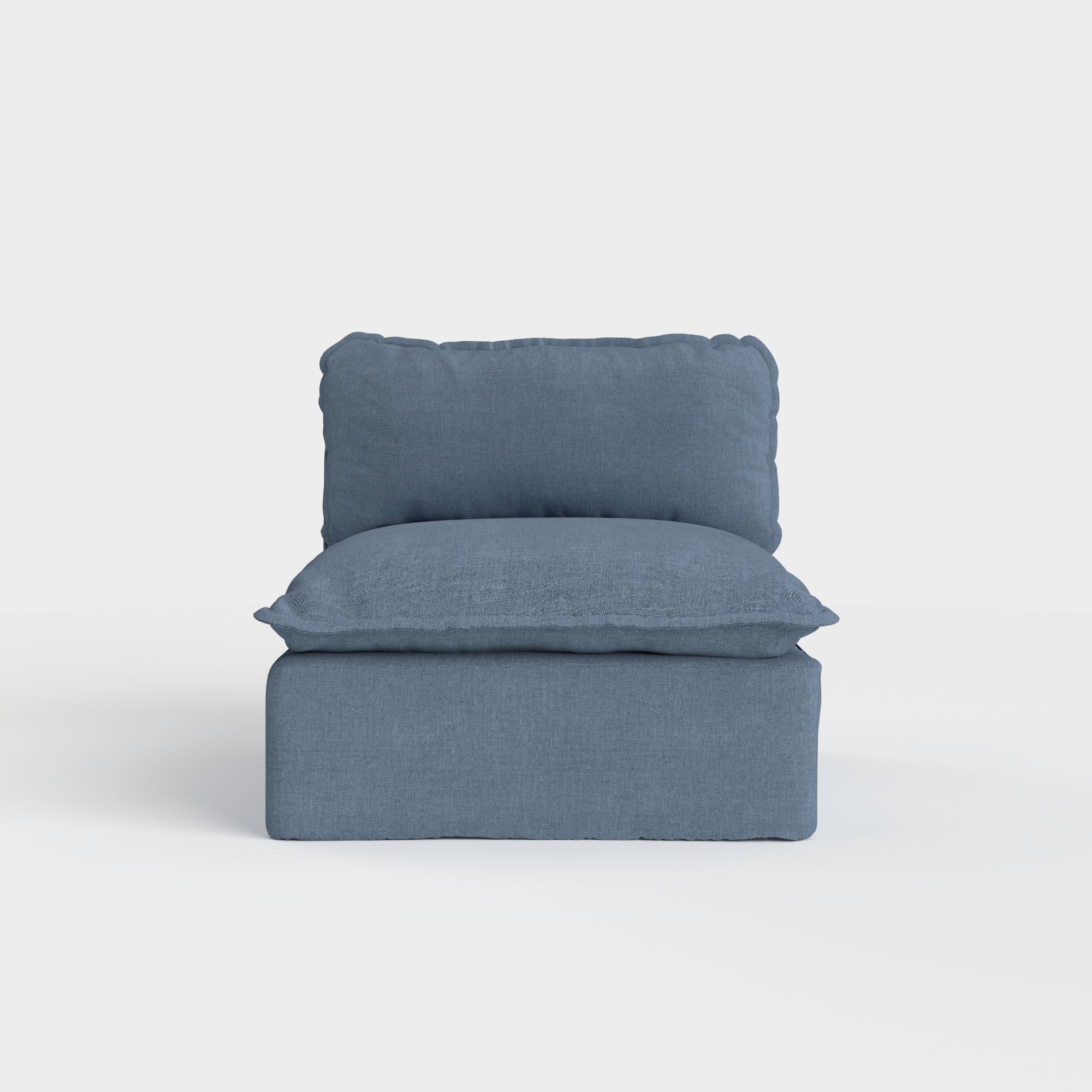 Modular Outdoor Washable Armless Chair | Classic Canvas in Ocean