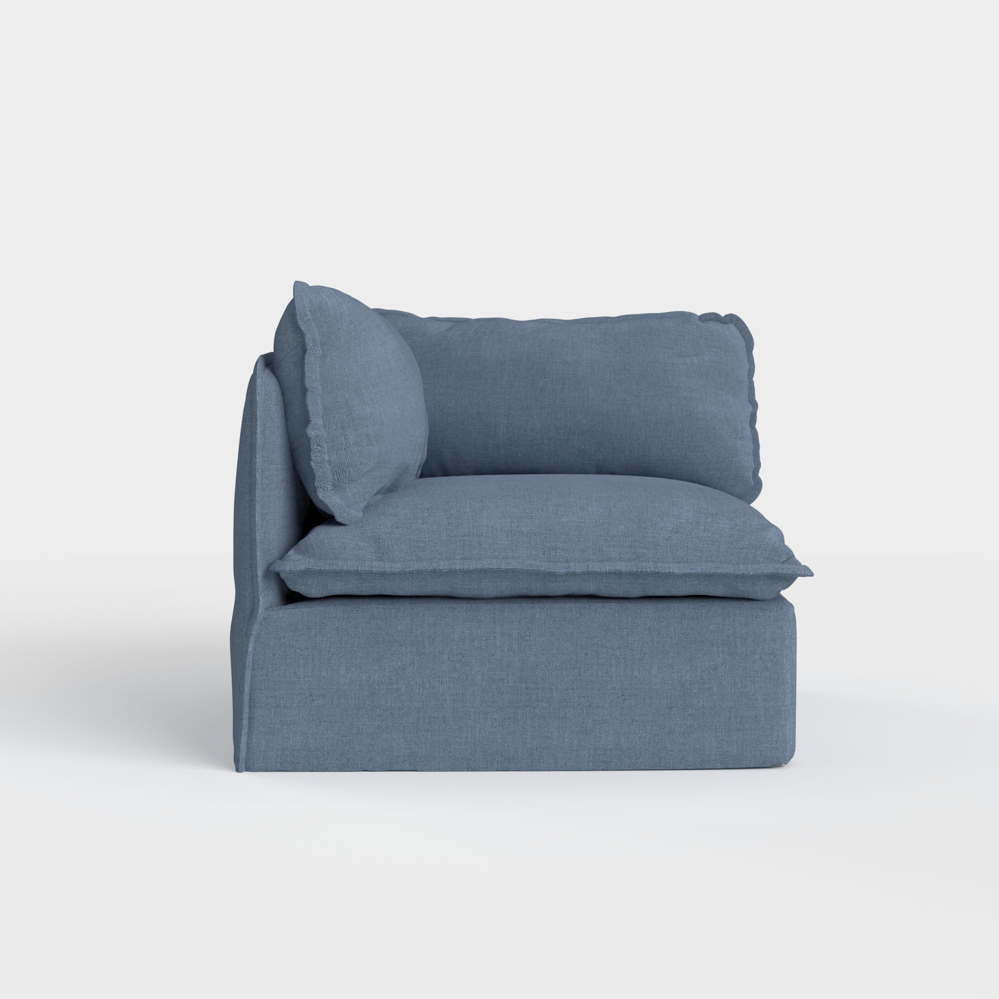 Modular Outdoor Washable End Chair | Classic Canvas in Ocean