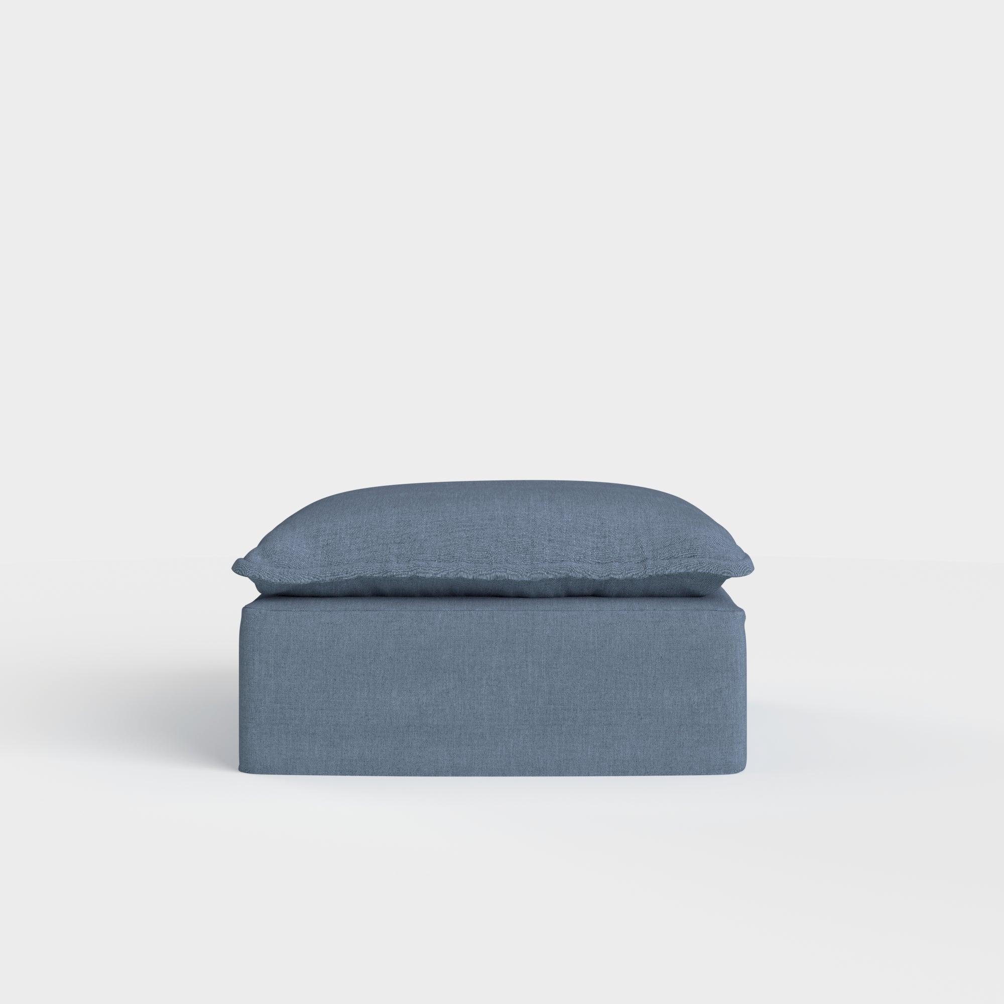 Modular Outdoor Washable Ottoman | Classic Canvas in Ocean