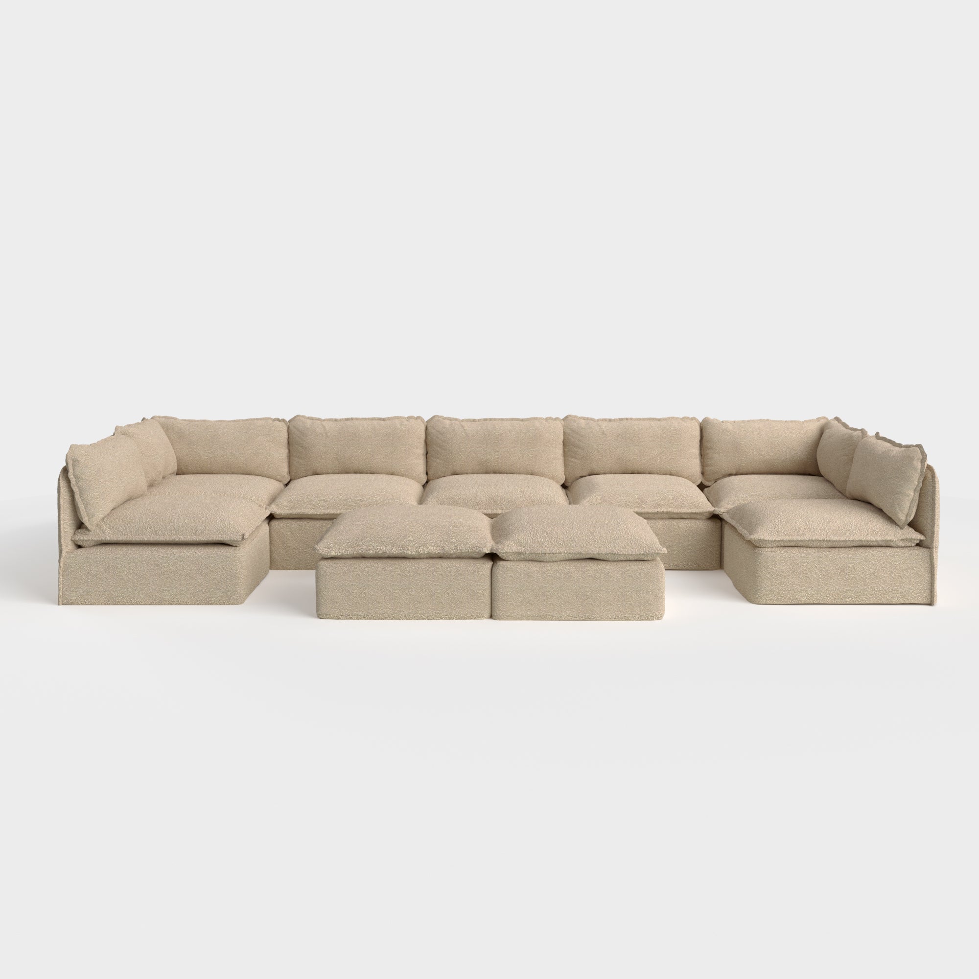 ラマー　ジョンカーディエル　LAMAR Modular Outdoor Washable 7-Seater Open-Ends U-Sectional +