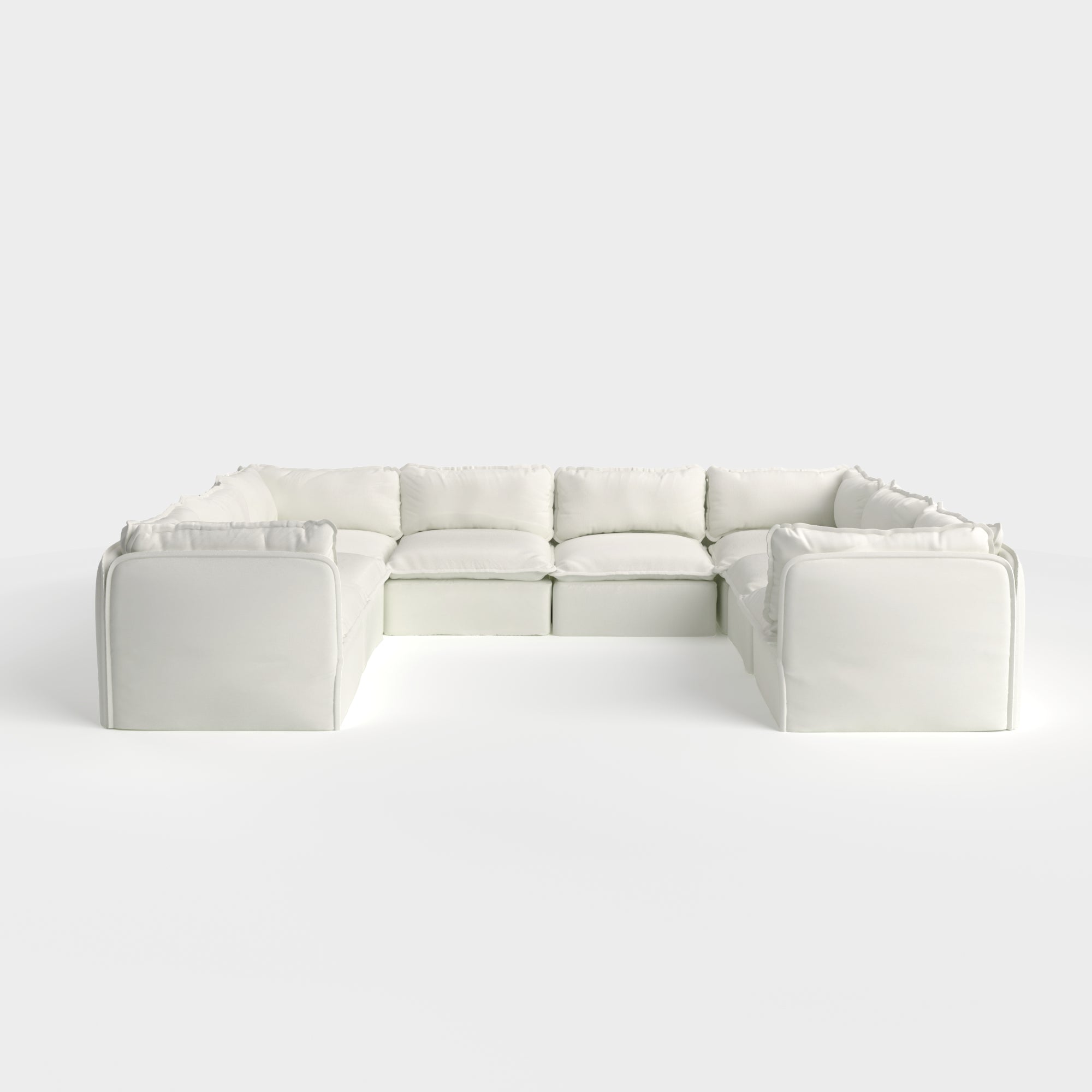 Modular Outdoor Washable 8-Seater U-Sectional | Classic Canvas in