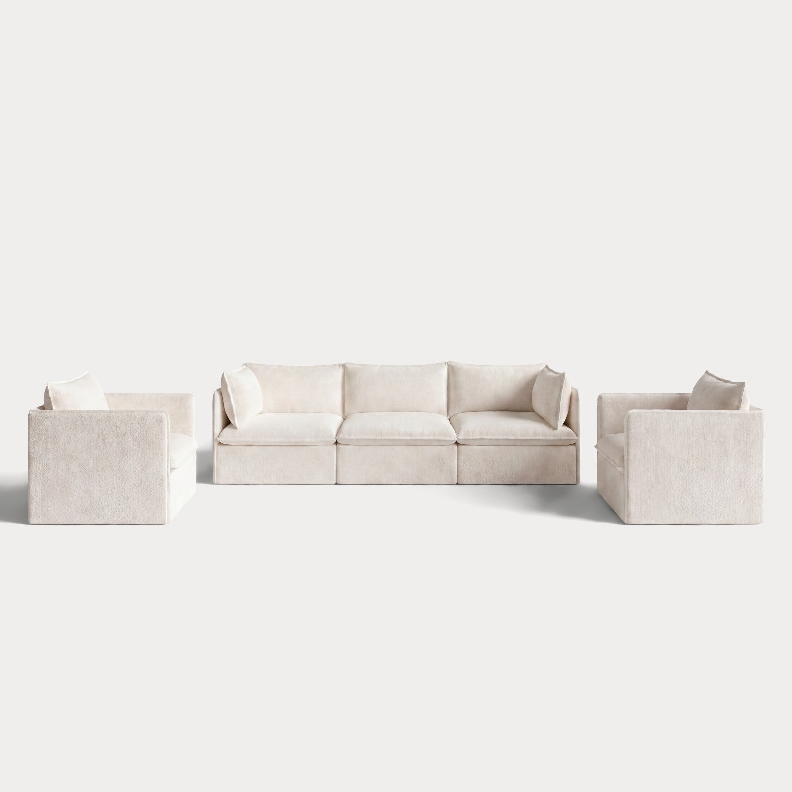Modular Outdoor Washable 3-Seater Sofa + Armchair Set