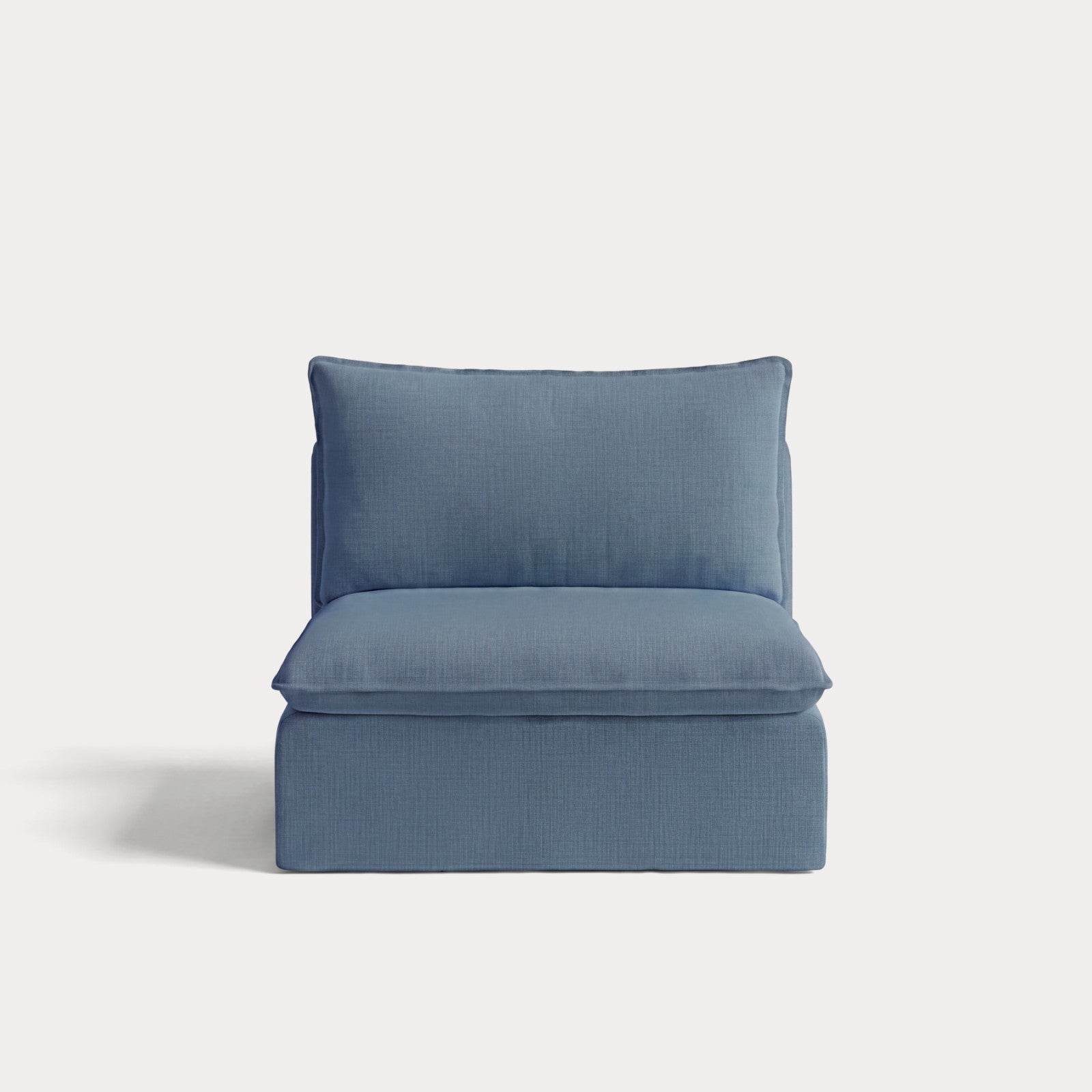 Modular Outdoor Washable Armless Chair | Classic Canvas in Ocean
