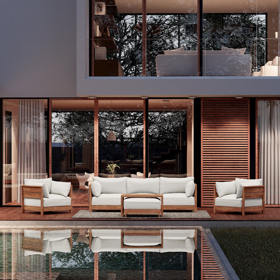 Dwell™ Modular Teak Outdoor Armchair | Classic Canvas in Cloud