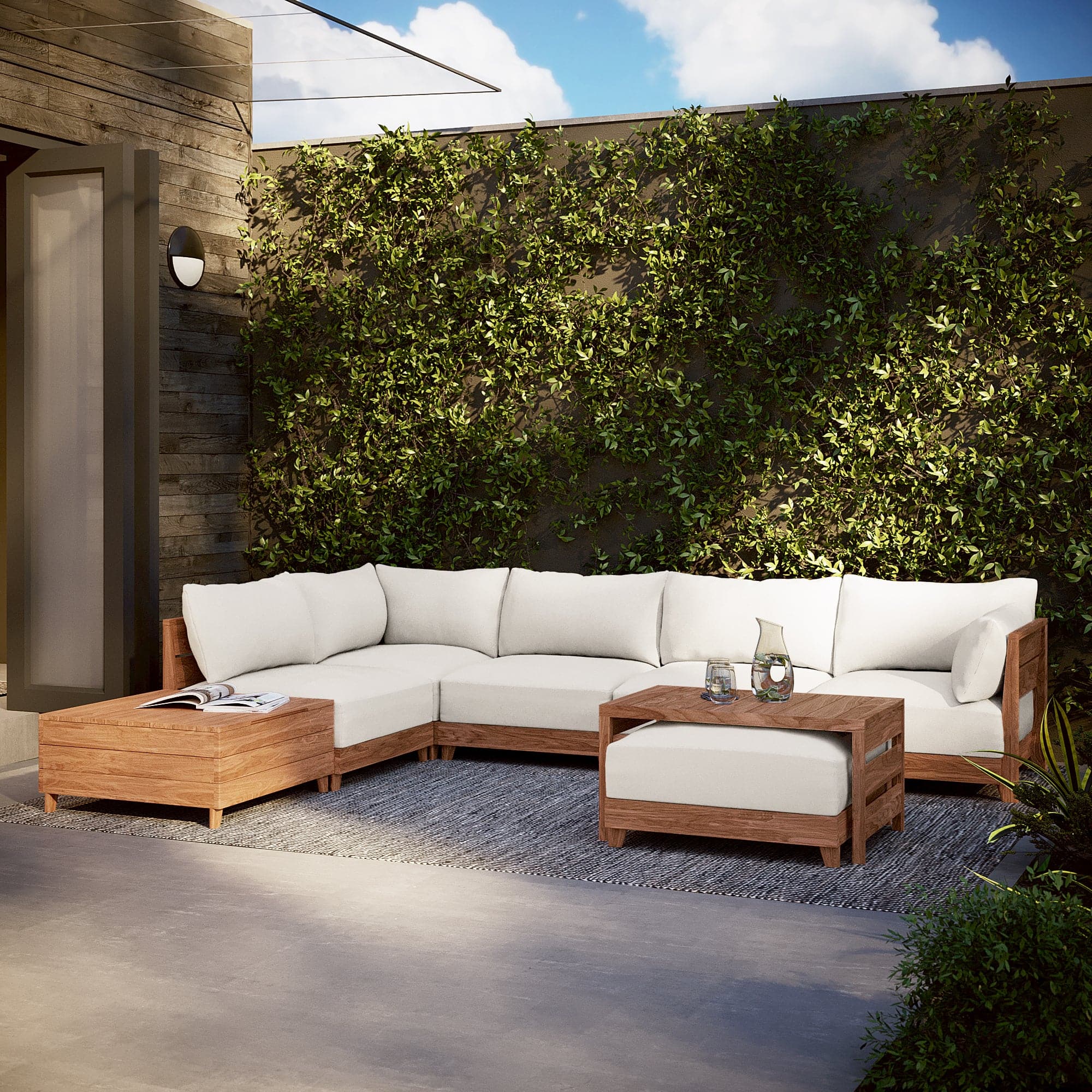 Outdoor Bench Diy Outdoor Sectional With Storage COSIEST 4-Piece