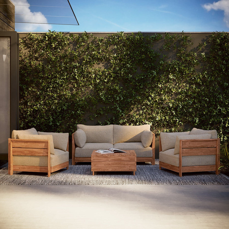 Modular Teak Outdoor Sofa | Alfresco Boucle in Cashew