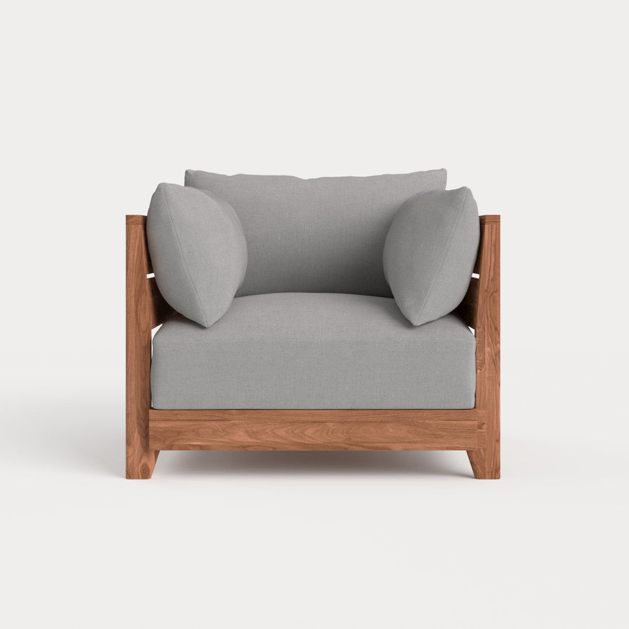 Dwell™ Modular Teak Outdoor Armchair | Classic Canvas in Stone Gray