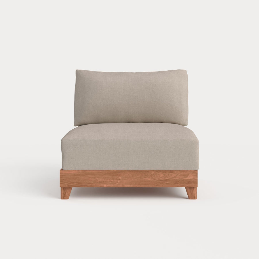 Dwell™ Modular Teak Outdoor Modular Unit - Armless Chair | Classic Canvas in Sand