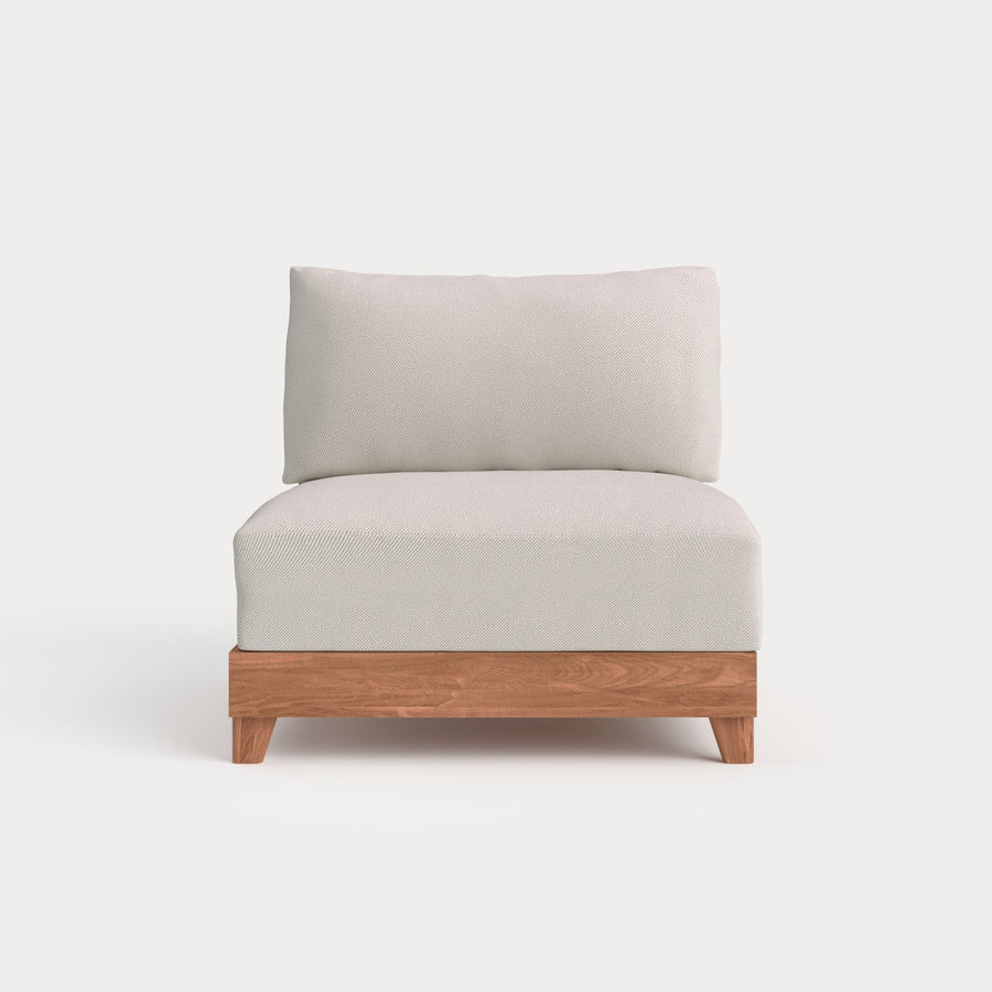 Modular Teak Outdoor Modular Unit - Armless Chair | Nano Slubweave in Chai