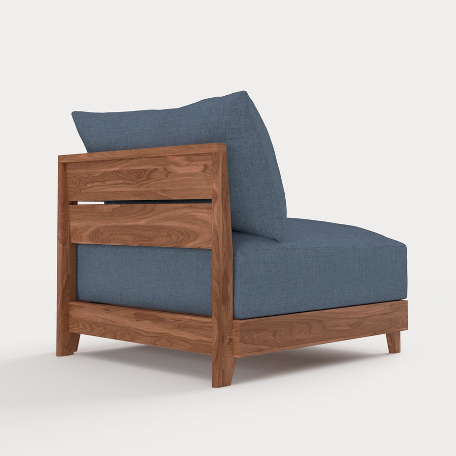 Dwell™ Modular Teak Outdoor Modular Unit - Corner Chair | Classic Canvas in Ocean