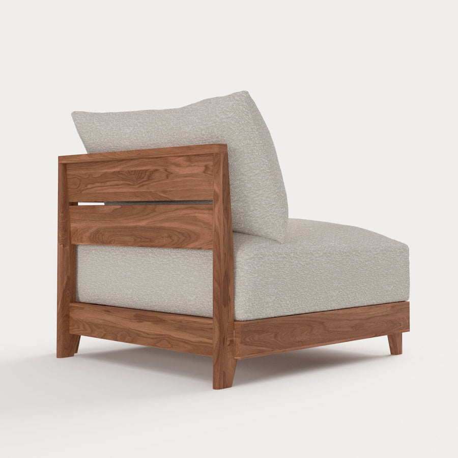 Modular Teak Outdoor Modular Unit - Corner Chair | Alfresco Boucle in Creme