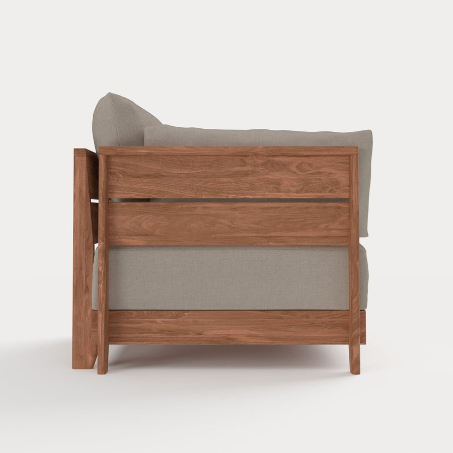 Dwell™ Modular Teak Outdoor Modular Unit - End Chair | Classic Canvas in Sand