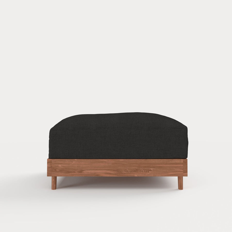 Dwell™ Modular Teak Outdoor Ottoman | Classic Canvas in Charcoal