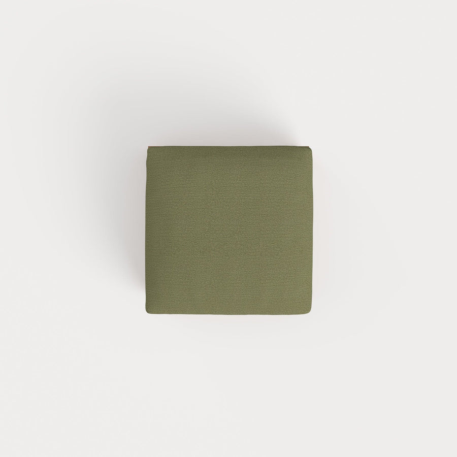 Modular Teak Outdoor Ottoman | Sun Crossweave in Olivine