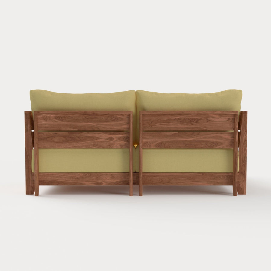 Dwell™ Modular Teak Outdoor Loveseat Sectional | Classic Canvas in Sun