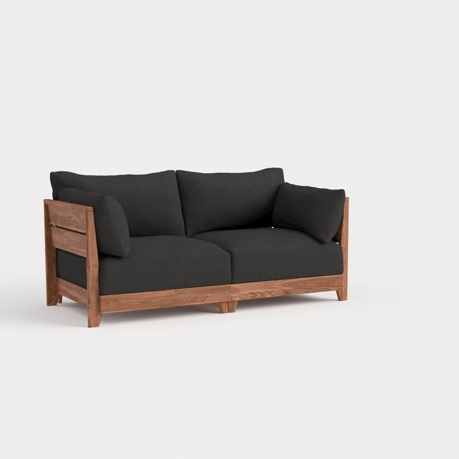 Dwell™ Modular Teak Outdoor Loveseat | Classic Canvas in Charcoal