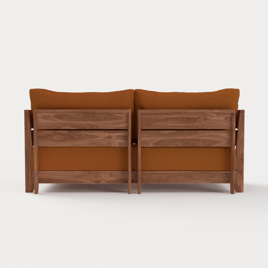 Dwell™ Modular Teak Outdoor Loveseat | Classic Canvas in Rust
