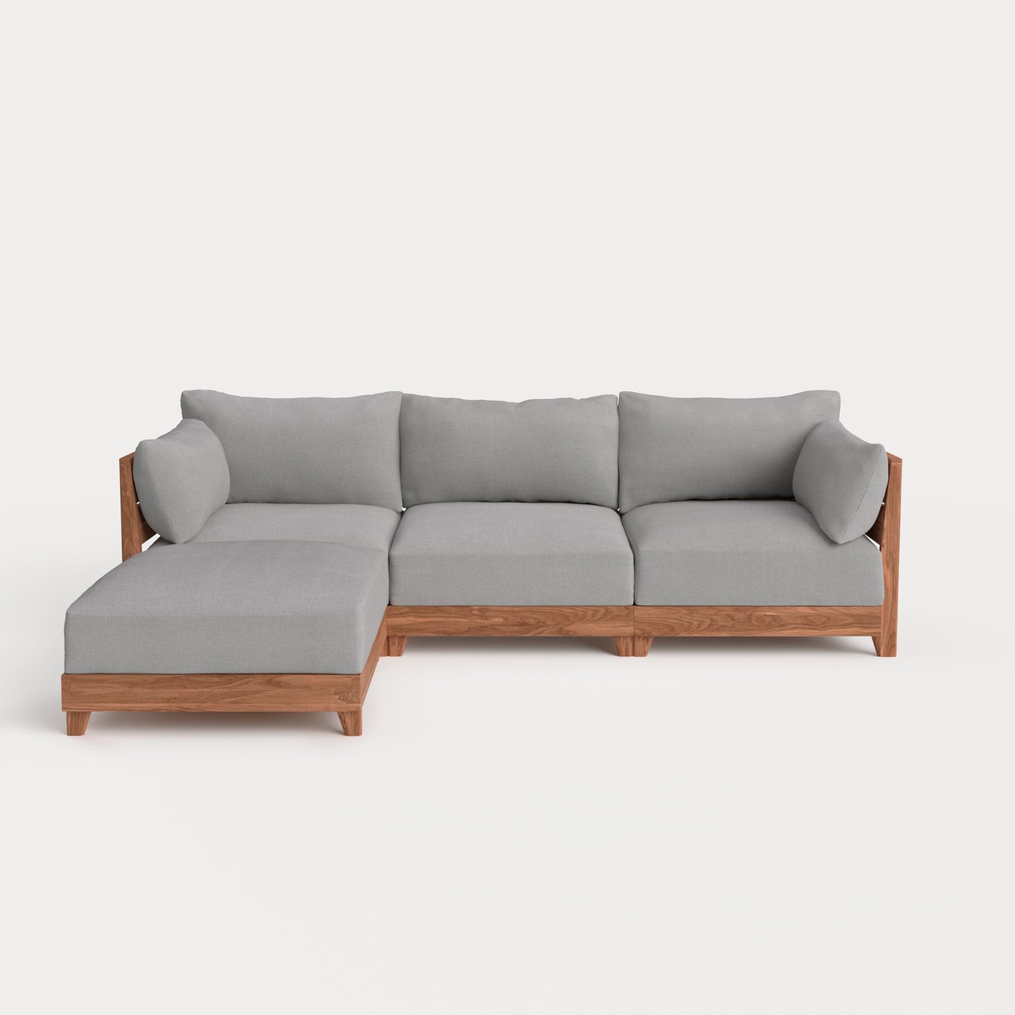 Dwell™ Modular Teak Outdoor Sofa Sectional | Classic Canvas in
