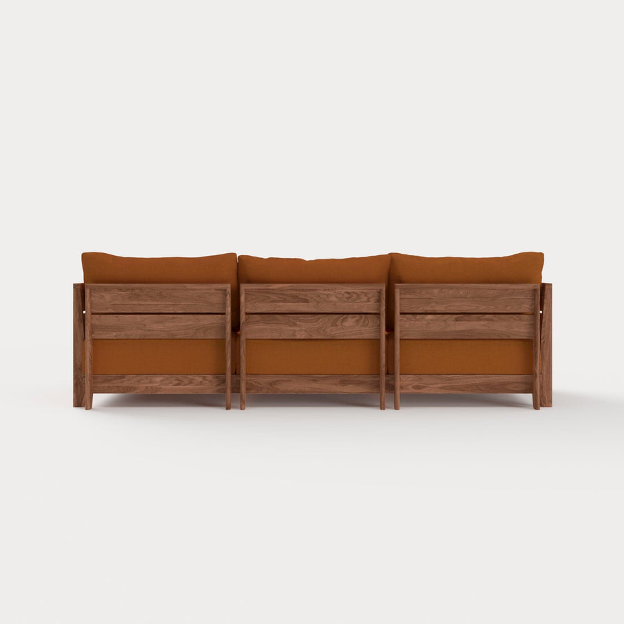 Dwell™ Modular Teak Outdoor Sofa + Storage Coffee Table | Classic Canvas in Rust