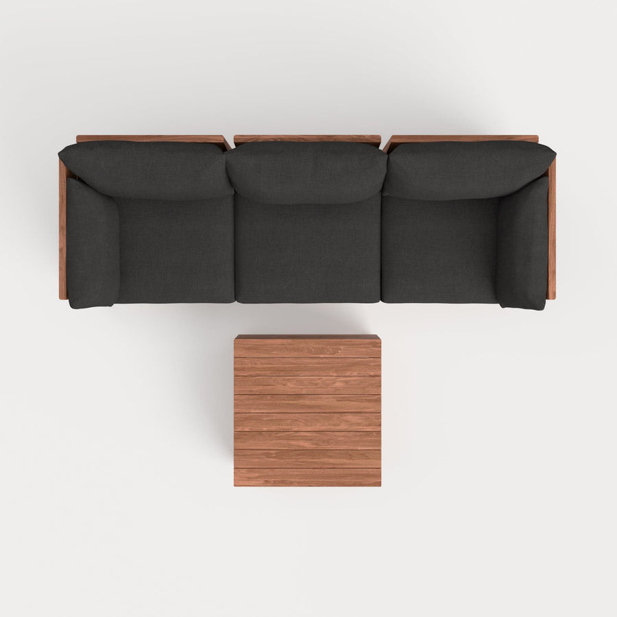 Dwell™ Modular Teak Outdoor Sofa + Storage Coffee Table | Classic Canvas in Charcoal