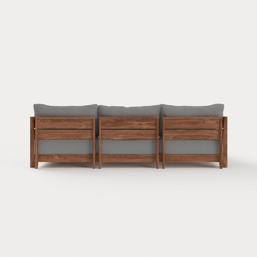 Dwell™ Modular Teak Outdoor Sofa Daybed | Classic Canvas in Stone Gray