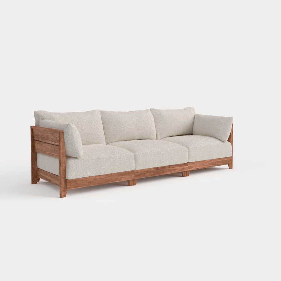 Modular Teak Outdoor Sofa | Alfresco Boucle in Creme