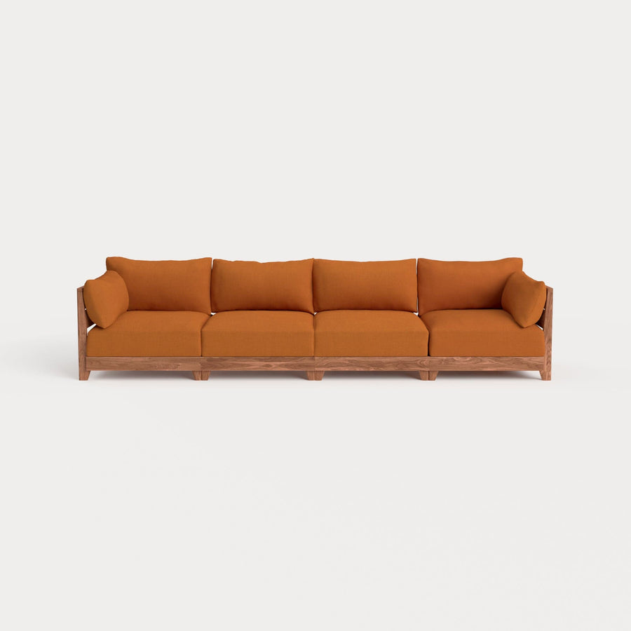Dwell™ Modular Teak Outdoor 4-Seater Sofa | Classic Canvas in Rust