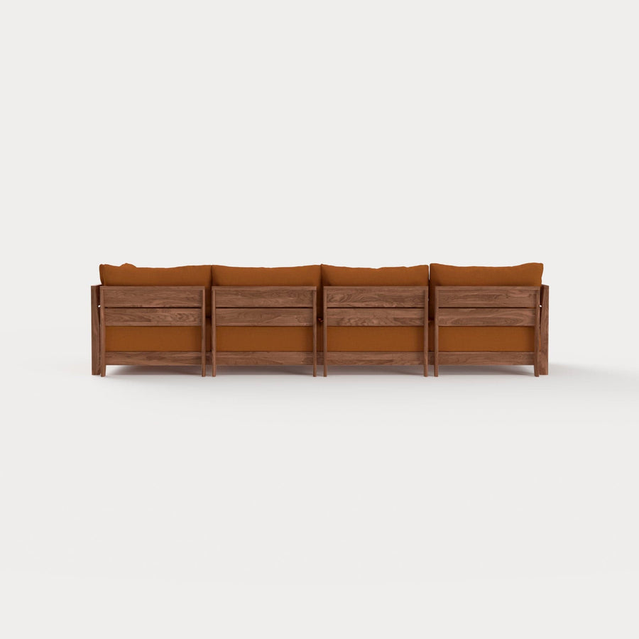 Dwell™ Modular Teak Outdoor 4-Seater Sofa | Classic Canvas in Rust